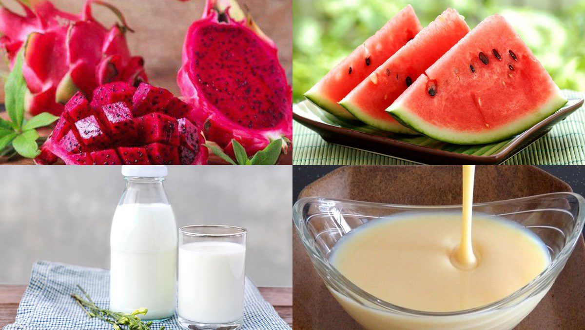 Ingredients for watermelon smoothie dish
