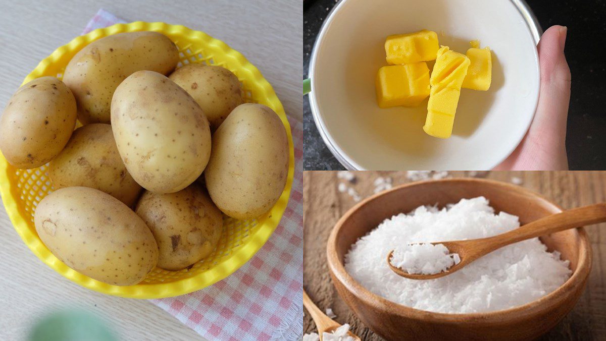 Ingredients for potato snack using the oven