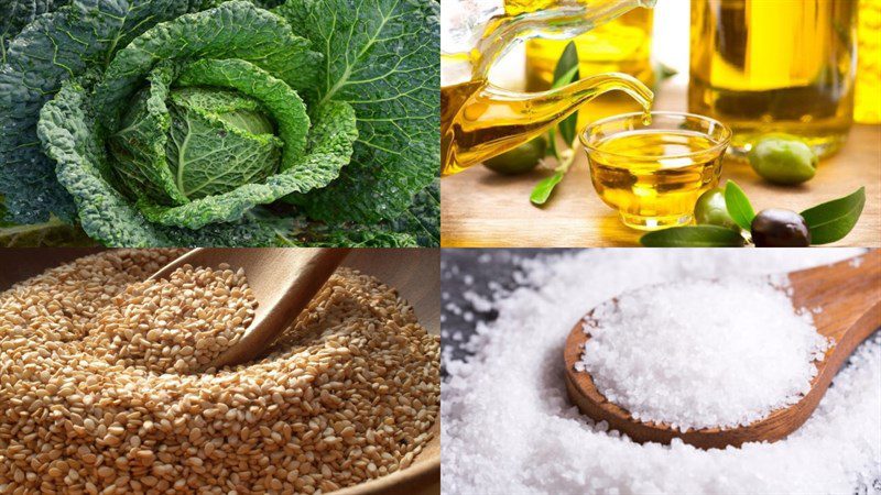 Ingredients for 4 vegetable snacks