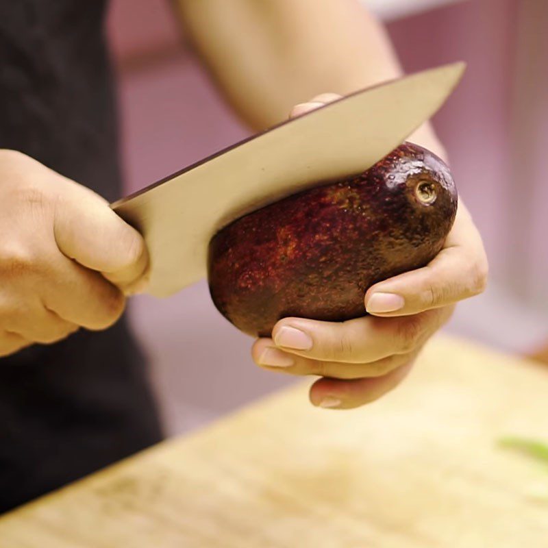 Step 1 Prepare the avocado for baked avocado with cheese and egg