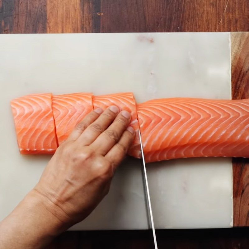 Step 1 Prepare salmon for Salmon Curry