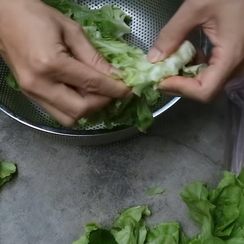 Step 1 Preparing the vegetables for Sausage and Cucumber Salad