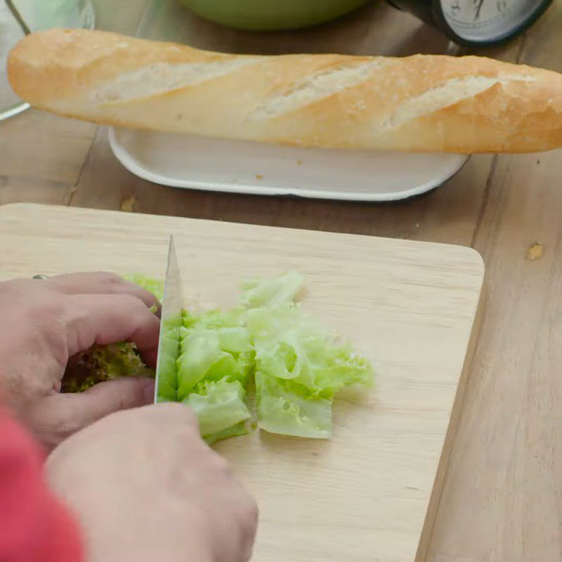 Step 1 Prepare the vegetables for Vegetable and Fruit Bread Salad