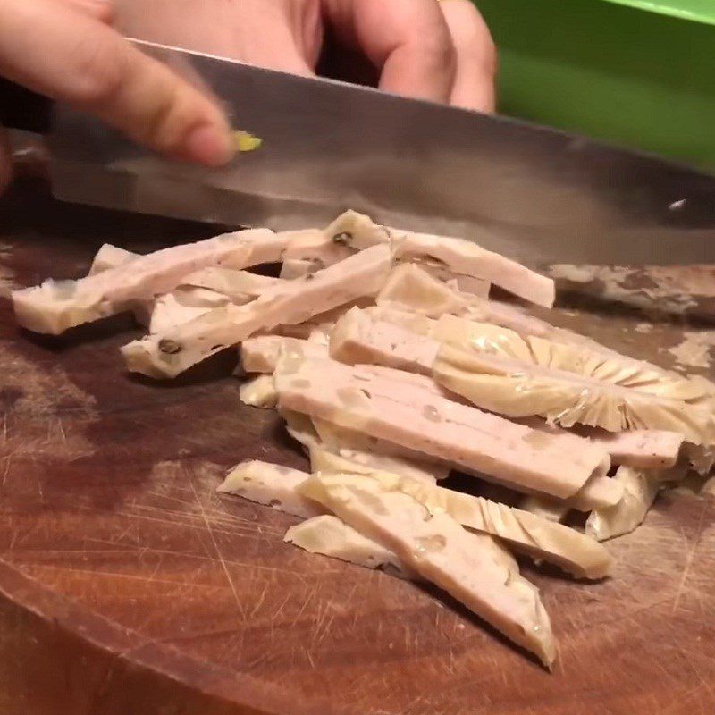 Step 2 Prepare the remaining ingredients Snow fungus salad with pork and Vietnamese pork sausage