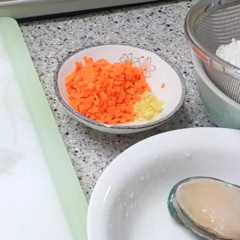 Step 2 Prepare other ingredients Abalone and Carrot Porridge for babies