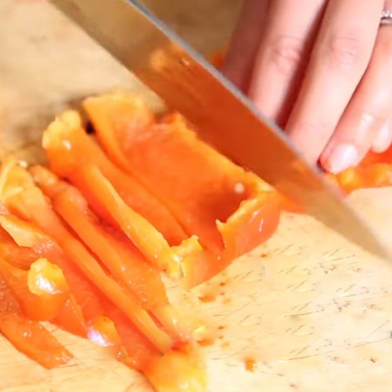 Step 2 Prepare the other vegetables for shrimp bell pepper salad