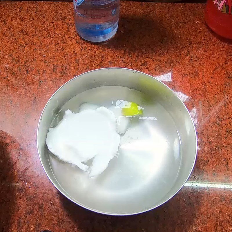 Step 1 Prepare the Coconut Flesh for Coconut Jelly Strands with Coconut Milk