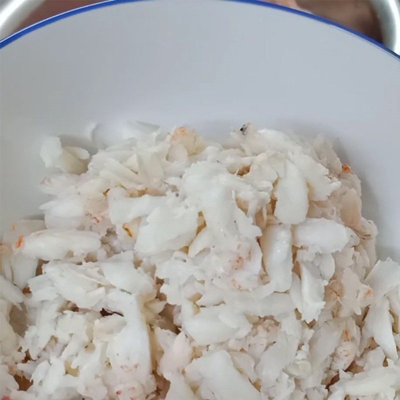 Step 1 Preparing crab Shredded chicken crab soup