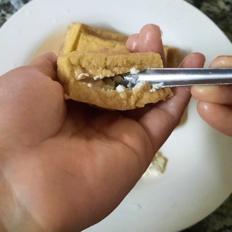 Step 1 Prepare the tofu and mushroom filling for Stuffed Tofu with Mushrooms