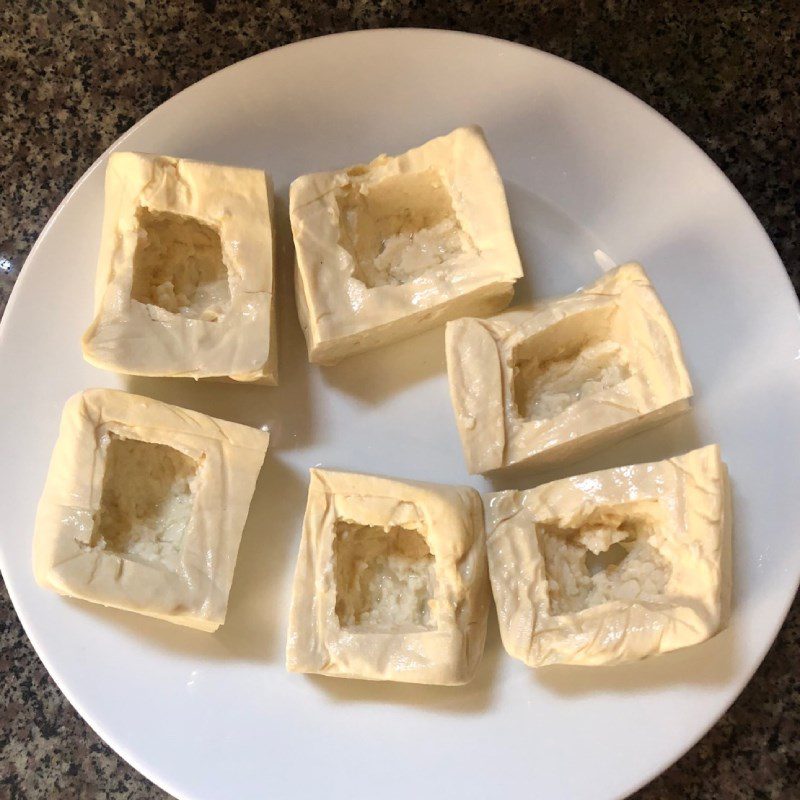 Step 1 Prepare the tofu and mix the filling Stuffed Tofu using an Air Fryer