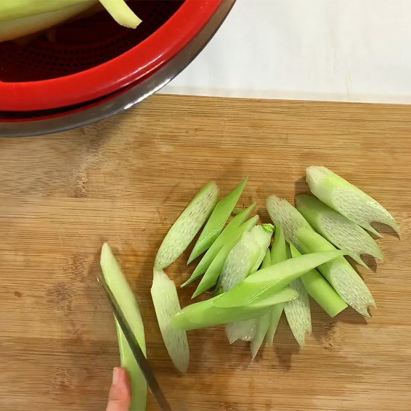 Step 1 Prepare Dọc Mùng Fresh Shrimp Stir-Fry