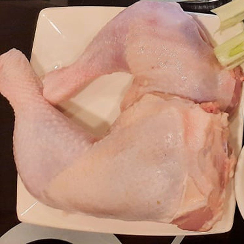 Step 1 Prepare the chicken thighs for Thai Chicken Rice - Khao Man Gai