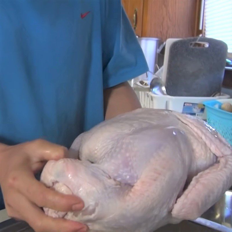 Step 1 Prepping the turkey Crispy Fried Turkey