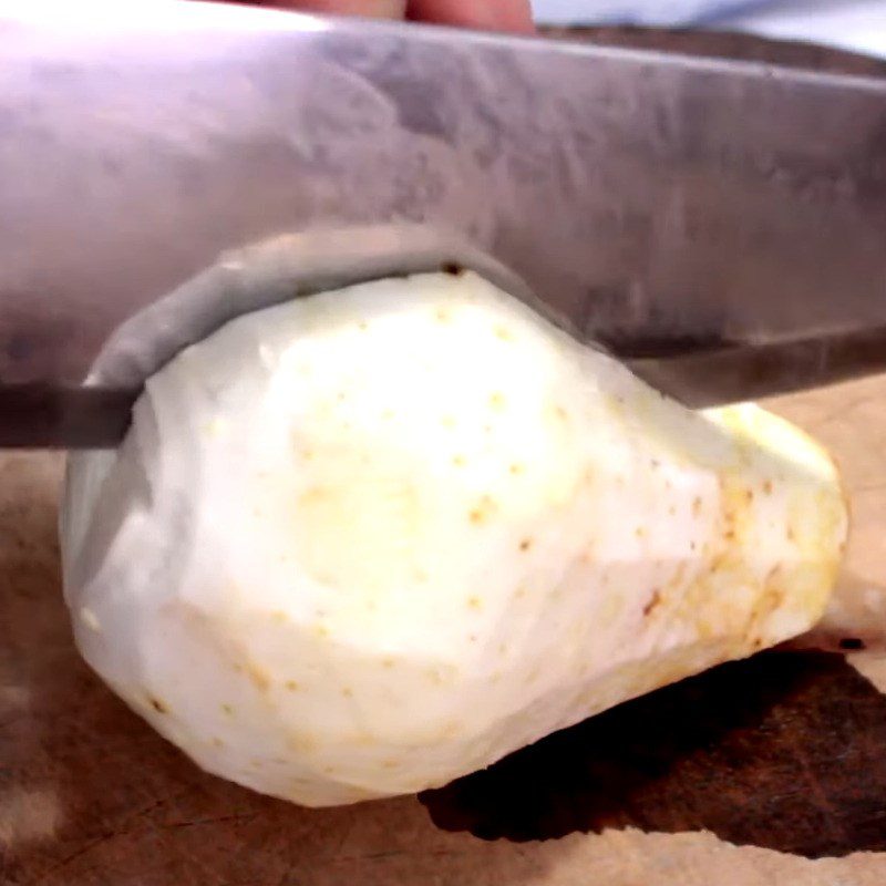 Step 1 Prepare the taro for Taro Coconut Milk