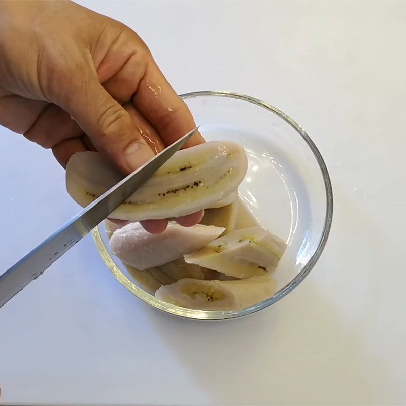 Step 1 Prepare taro and bananas for Taro Banana Dessert with Tapioca Pearls