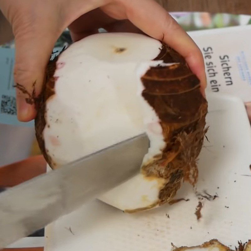 Step 1 Prepare Taro and Lotus Seeds Taro Lotus Seed Milk