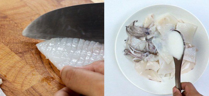 Step 1 Prepare squid Vinegar Dipped Squid