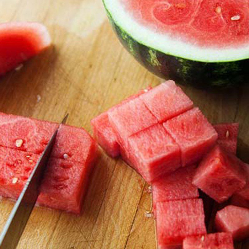 Step 1 Prepare ingredients for watermelon peach smoothie