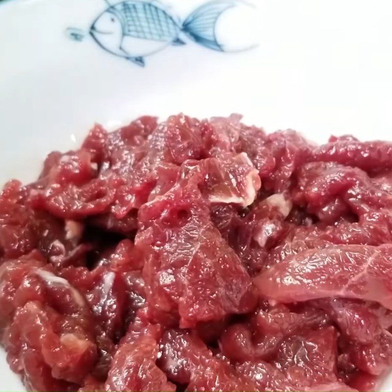 Step 1 Prepare and marinate the beef for Noodle Salad with Soy Sauce