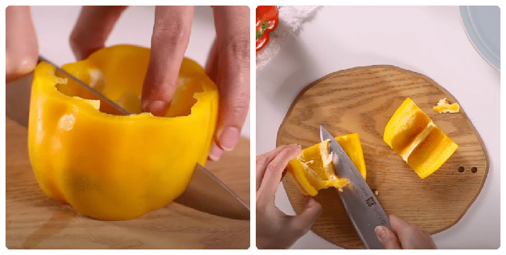 Step 2 Prepare the vegetables for Rainbow Salad