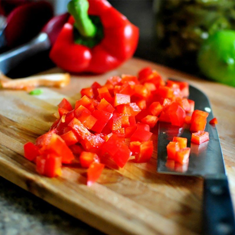 Step 2 Prepare vegetables for bell pepper chicken salad