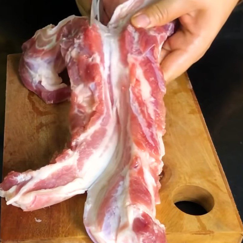 Step 1 Prepare the pork belly for Sun-dried Pork Belly marinated with lemongrass and chili