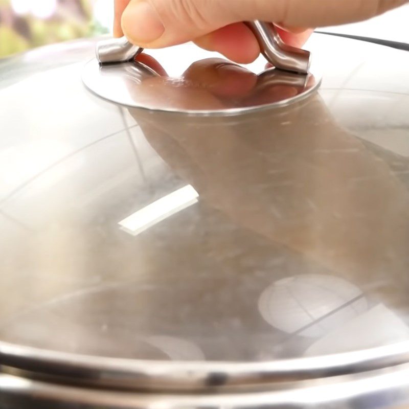 Step 1 Prepare the pork for Crab noodle soup with canned crab