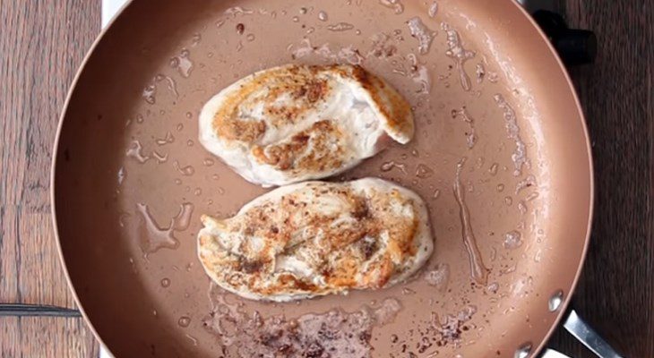 Step 2 Preparing chicken breast for Cobb salad