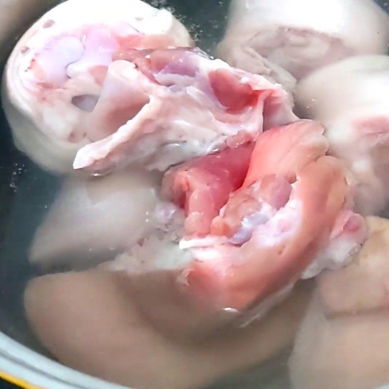 Step 2 Prepare and blanch pork leg for Hủ tiếu giò heo