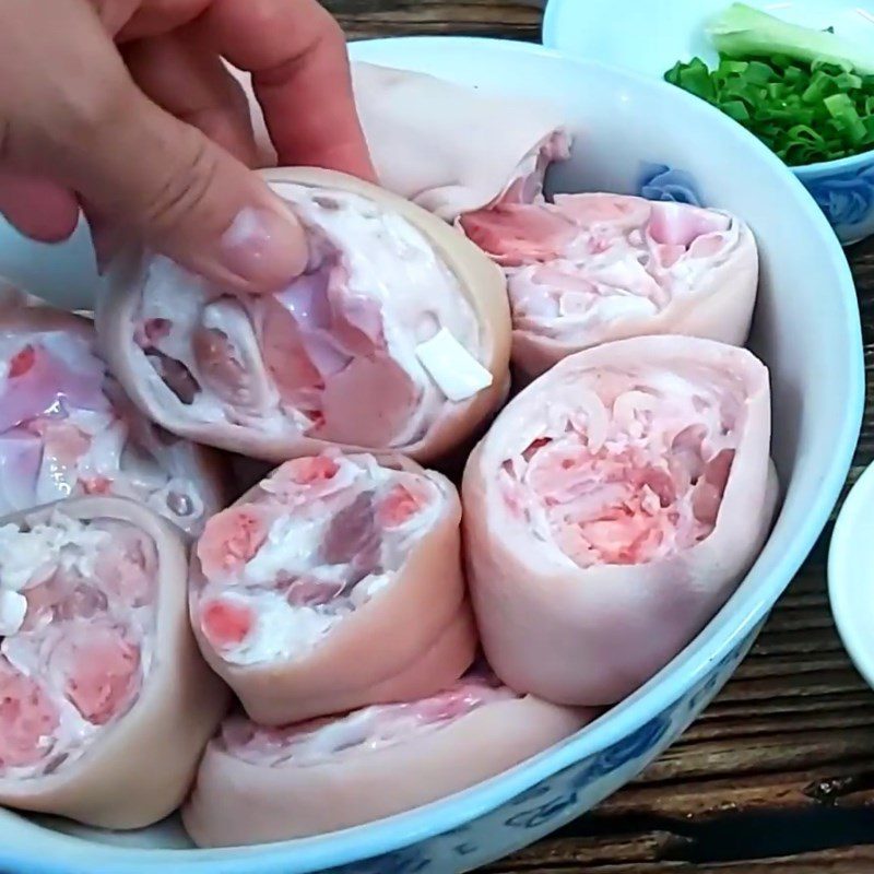 Step 2 Prepare and blanch pork leg for Hủ tiếu giò heo