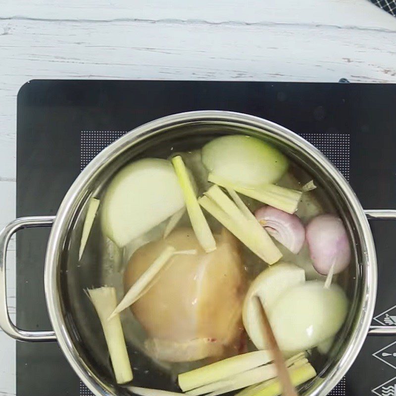 Step 1 Prepare and boil the chicken for Shredded Chicken Salad