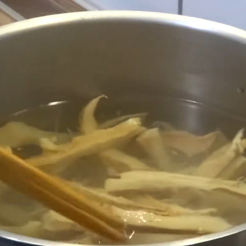 Step 2 Prepare and Boil the Bamboo Shoots for Chicken Noodle with Bamboo Shoots and Mushrooms