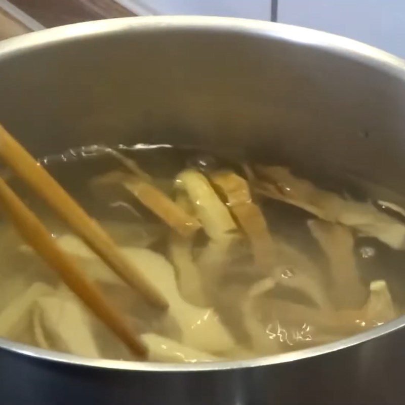 Step 2 Prepare and Boil the Bamboo Shoots for Chicken Noodle with Bamboo Shoots and Mushrooms