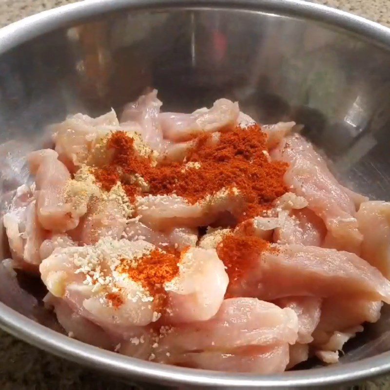 Step 1 Prepare and marinate the chicken for Chicken Stir-fried Noodles