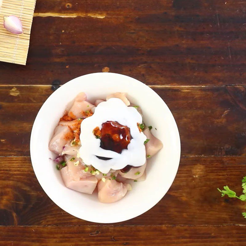 Step 1 Prepare and marinate the chicken Pandan Leaf Fried Chicken