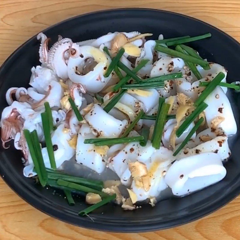 Step 1 Prepare and marinate the squid for Shrimp Salad with Vietnamese Dandelion