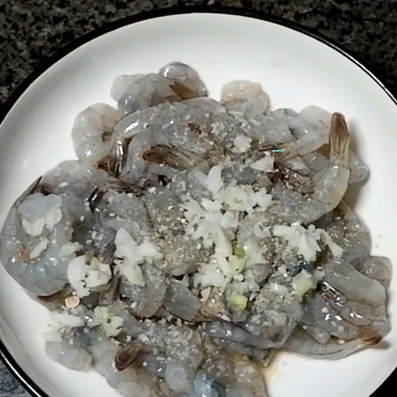 Step 2 Preprocessing and marinating shrimp for Banh Can Da Nang