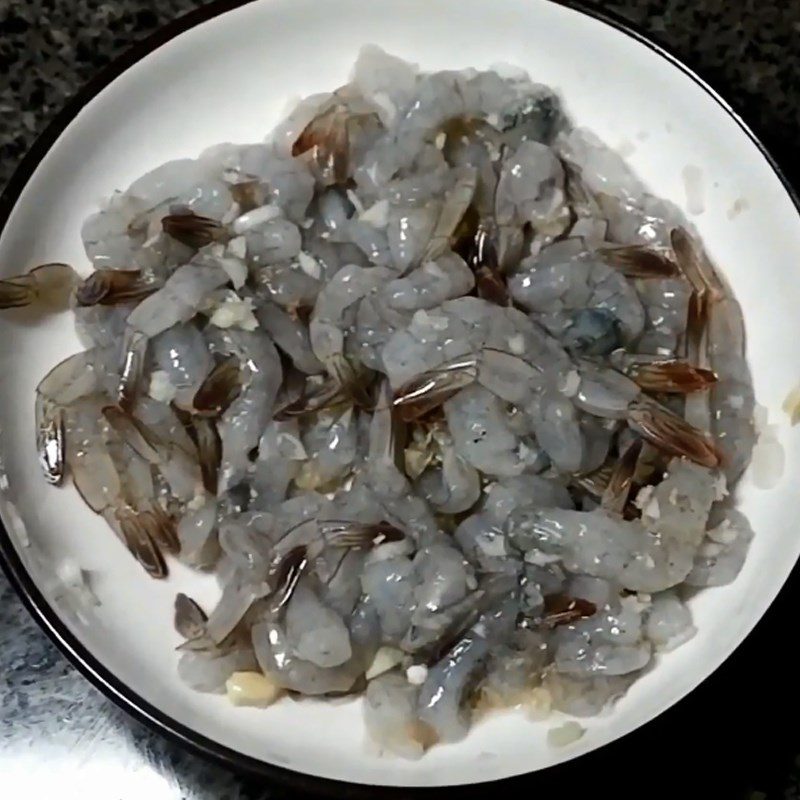 Step 2 Preprocessing and marinating shrimp for Banh Can Da Nang