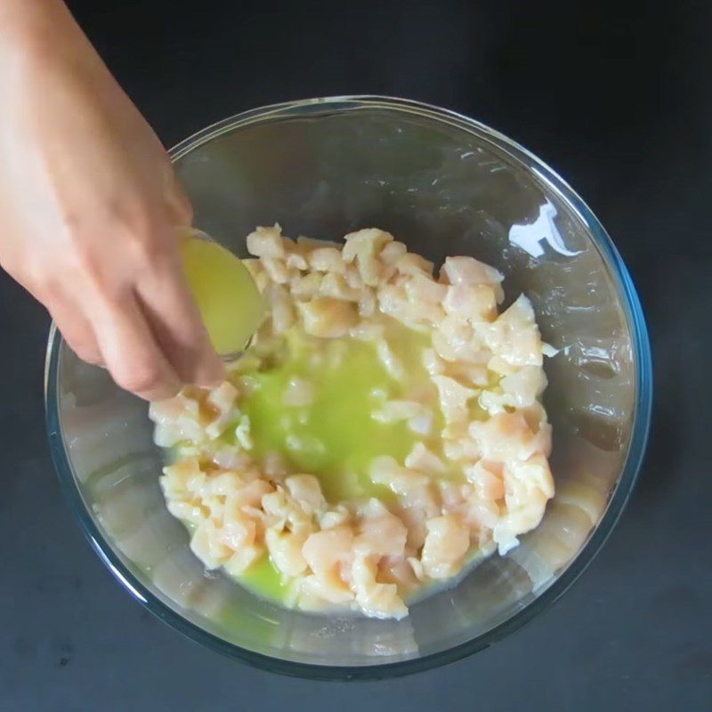 Step 1 Prepare and marinate the chicken breast for Chicken Breast Bell Pepper Salad