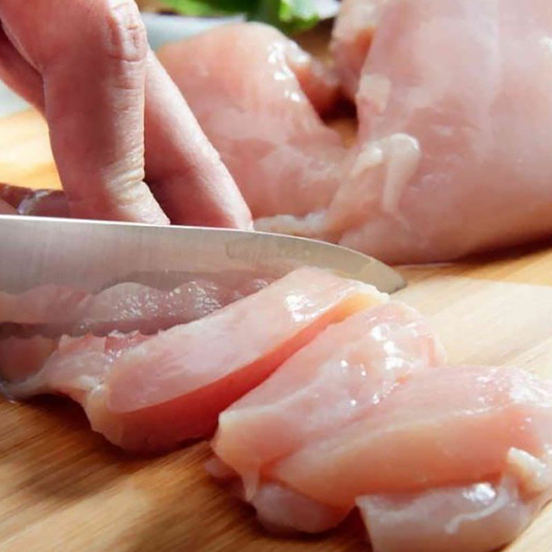 Step 1 Prepare and marinate chicken breast for bell pepper chicken salad