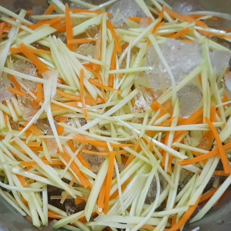 Step 2 Prepare mango and carrot Dried mango salad with chicken, lime, and chili