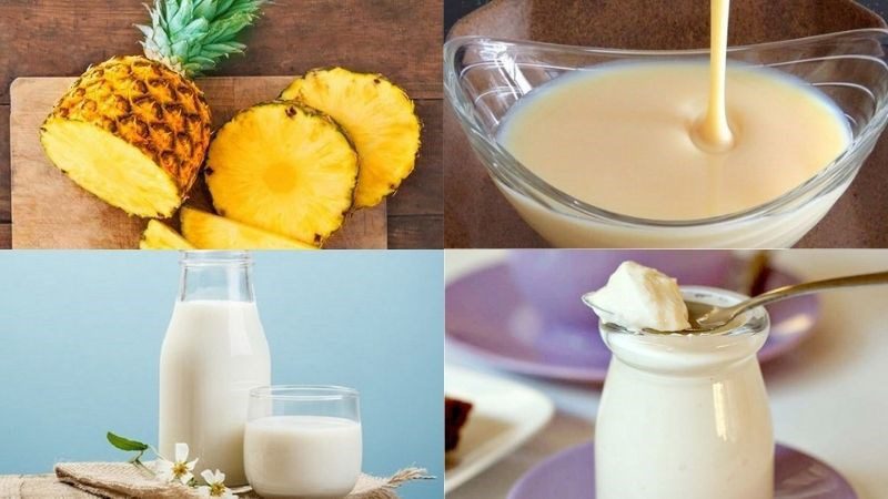 Ingredients for pineapple yogurt dish