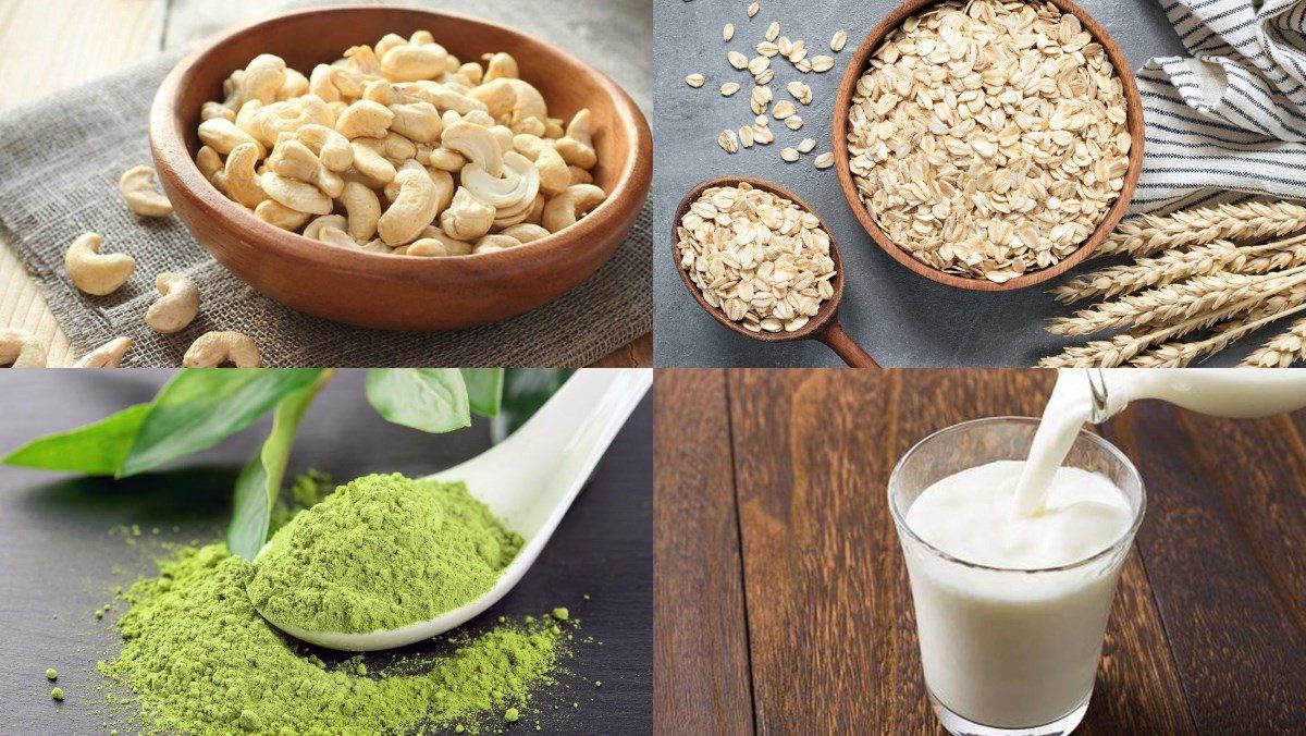 Ingredients for cashew nut milk dish