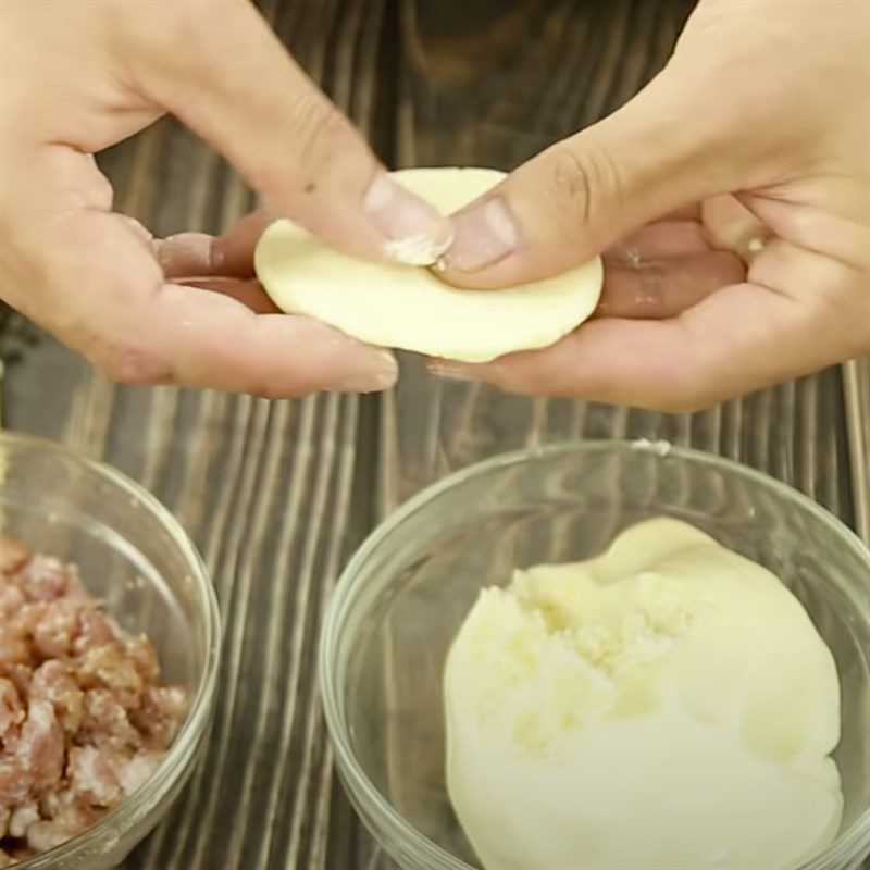 Step 4 Shaping Potato meatball soup