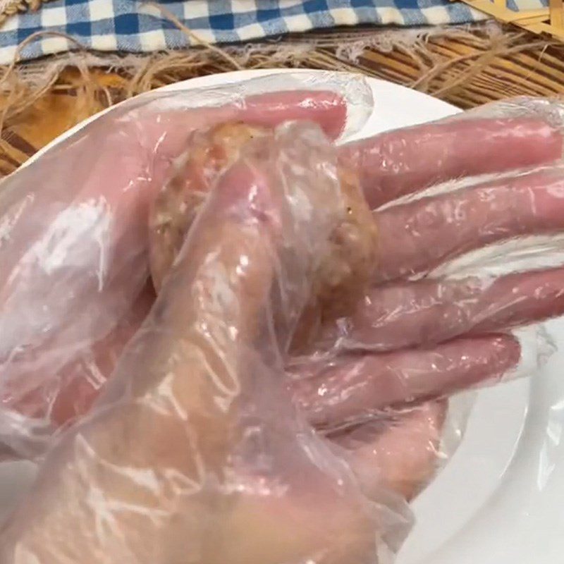 Step 2 Shaping xíu mại Salted Egg Xíu Mại (Recipe shared from TikTok Cooking with TasteVN)