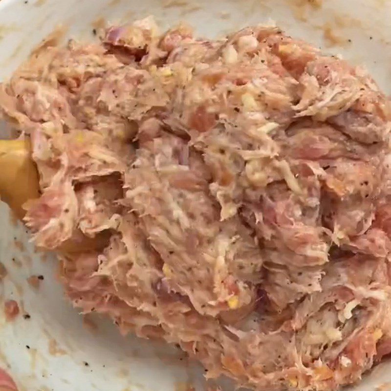 Step 2 Shaping xíu mại Salted Egg Xíu Mại (Recipe shared from TikTok Cooking with TasteVN)