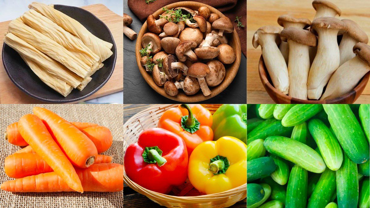 Ingredients for braised tofu skin dish
