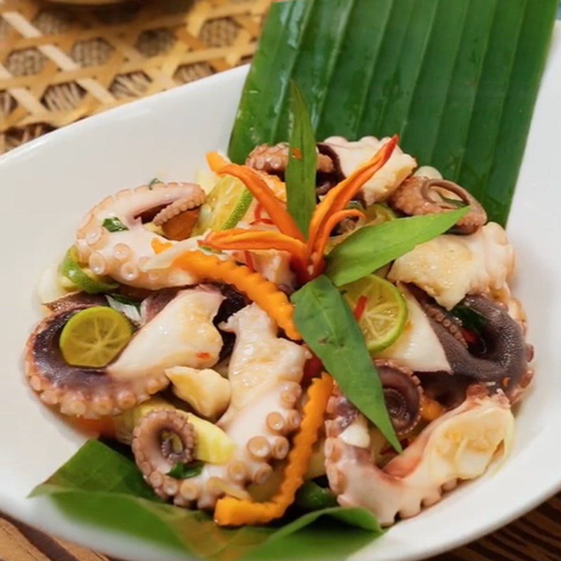 Step 4 Final Product Octopus with Fish Sauce and Kumquat (Recipe shared from Tiktok Cooking with TasteVN)