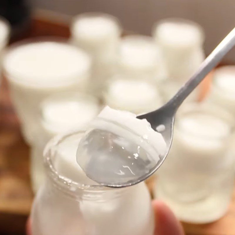 Step 5 Final Product Coconut Jelly Strands with Coconut Milk