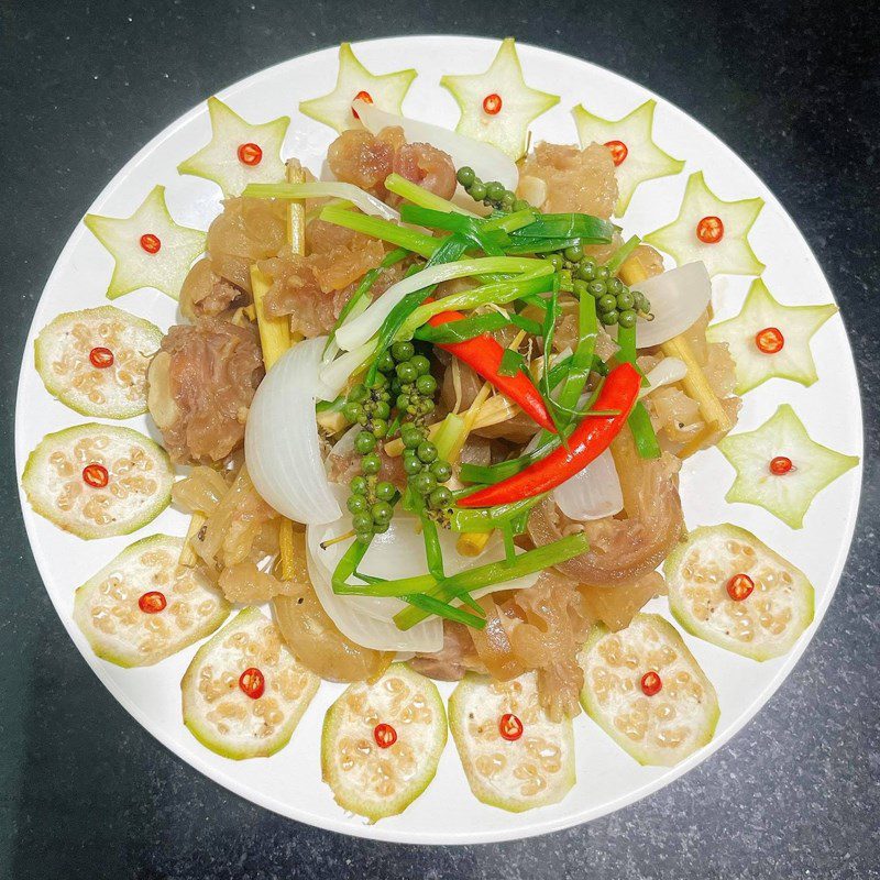 Step 3 Final product Beef tendons steamed with ginger and lemongrass